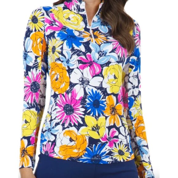 Ibkul Medline UPF 50 Sun Protection 1/4 Zip Long Sleeve Top Women's Size XS - Picture 1 of 9